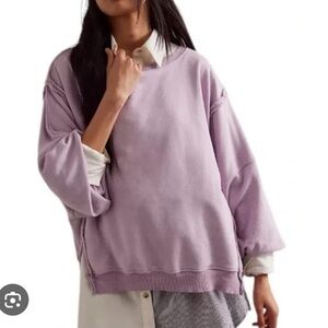 We The Free Lavender Boxy Pullover Sweatshirt